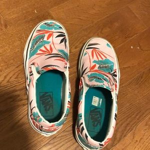 Floral slip on vans
